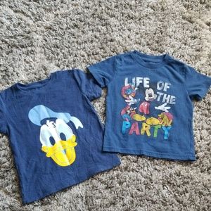 Mickey mouse and Donald duck shirts 3t